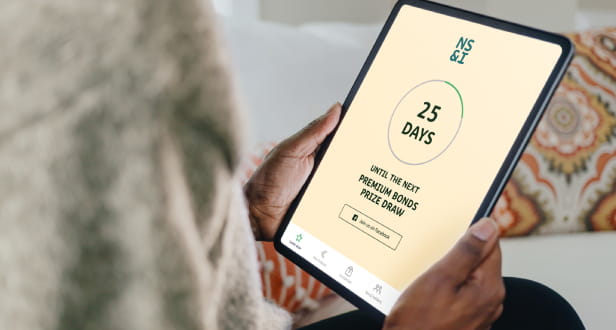 An iPad showing a Premium Bonds screen