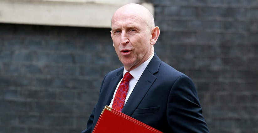 John Healey, UK defence secretary leaves 10 Downing Street after attending a cabinet meeting in London.
