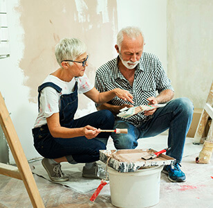 A couple making decorating choices