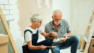 A couple making decorating choices