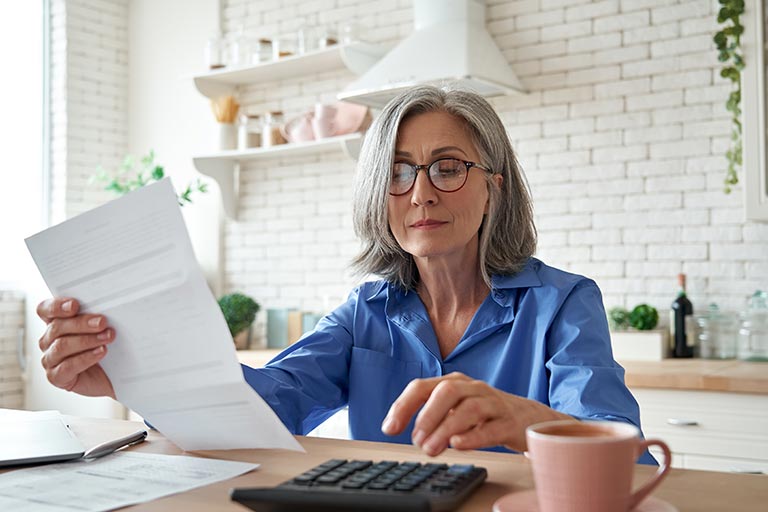 Person reading a document