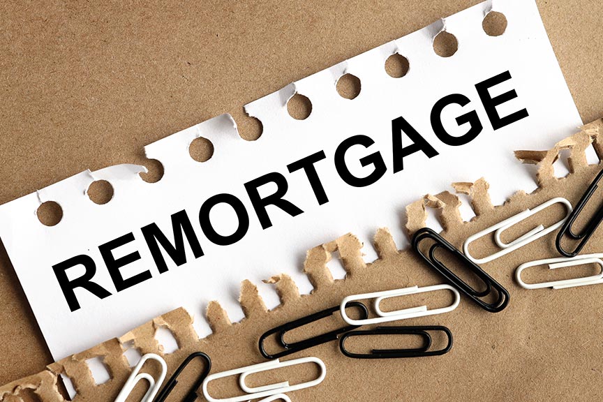 A piece of paper with remortgage written at the top